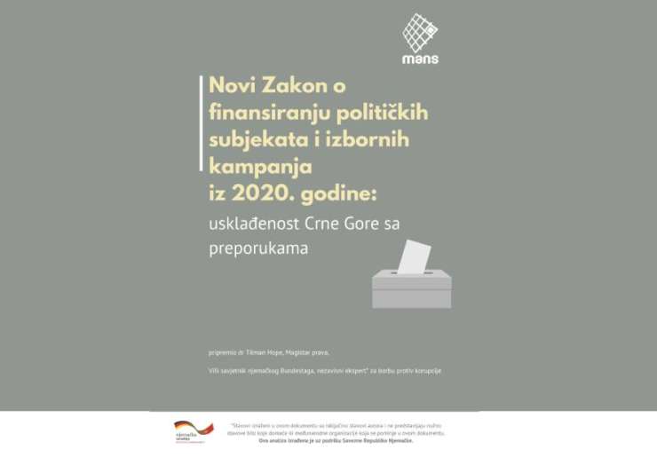 Novi Zakon o finansiranju političkih subjekata i izbornih kampanja iz 2020. godine: usklađenost Crne Gore sa preporukama